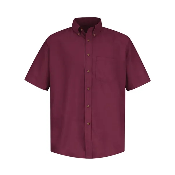 Short sleeve dress shirt made of polyester/cotton poplin fabric with wood-tone... from ASI 84358 S&S Activewear
