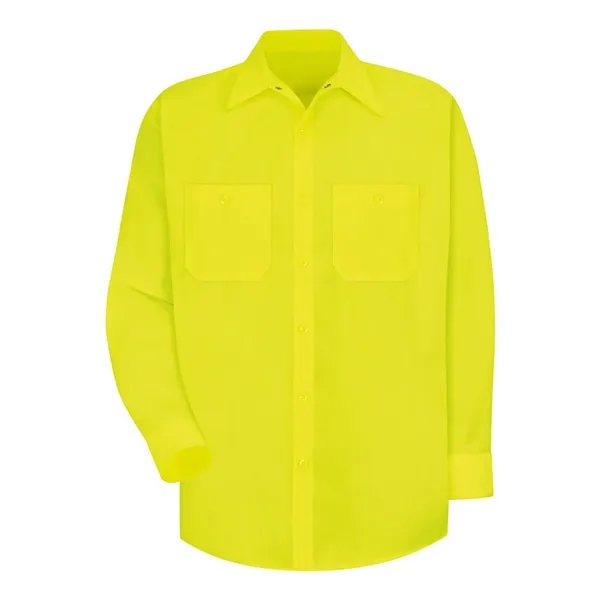 Polyester long sleeve work shirt with full button-through chest pockets and... from ASI 84358 S&S Activewear