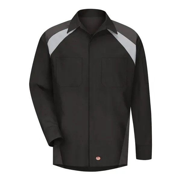 Red Kap Long Sleeve Tri-Color Shop Shirt... from ASI 84358 S&S Activewear