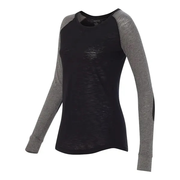 Women's T-shirt made of cotton/polyester slub jersey with contrast elbow patches... from ASI 84358 S&S Activewear