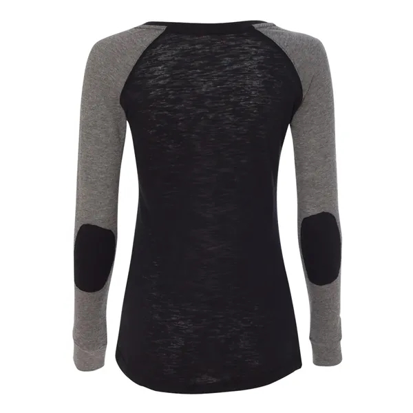 Women's T-shirt made of cotton/polyester slub jersey with contrast elbow patches... from ASI 84358 S&S Activewear