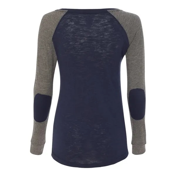 Women's T-shirt made of cotton/polyester slub jersey with contrast elbow patches... from ASI 84358 S&S Activewear