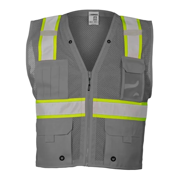 100% polyester mesh vest with 2" wide reflective material and multiple... from ASI 84358 S&S Activewear