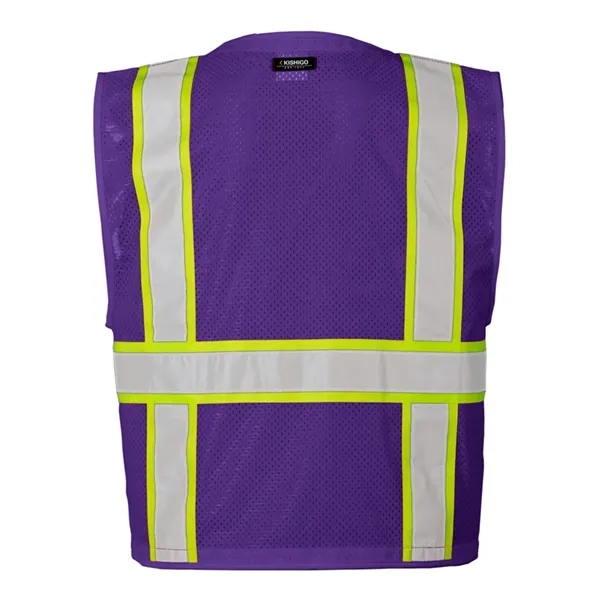 100% polyester mesh vest with 2" wide reflective material and multiple... from ASI 84358 S&S Activewear