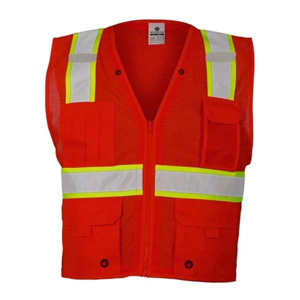 100% polyester mesh vest with 2" wide reflective material and multiple... from ASI 84358 S&S Activewear