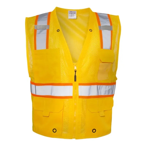 100% polyester mesh vest with 2" wide reflective material and multiple... from ASI 84358 S&S Activewear