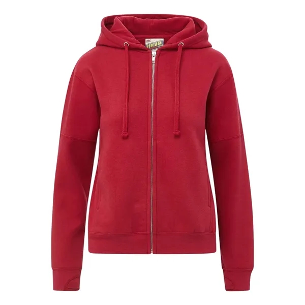 MV Sport Women's Vintage Fleece Hooded Full-Zip Sweatshirt... from ASI 84358 S&S Activewear