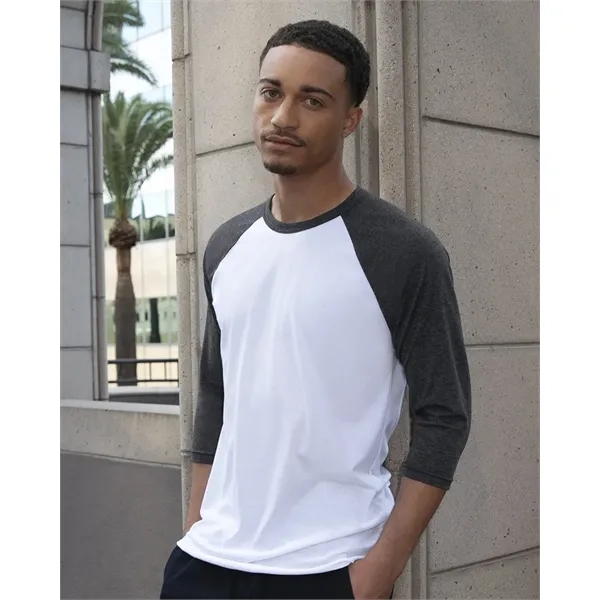 Unisex 50/50 Poly/Cotton Raglan Three-Quarter Sleeve T-Sh...... from ASI 84358 S&S Activewear