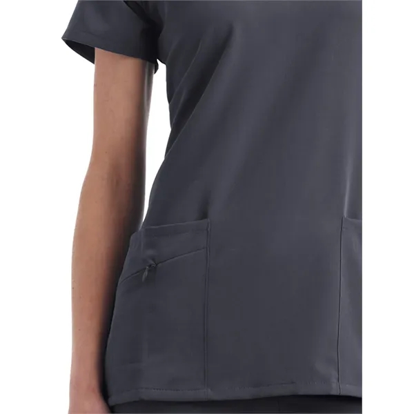 V-Neck Zipper Pocket Top... from ASI 86018 Scrub Authority / Uniform Stores