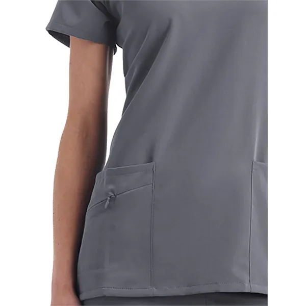 V-Neck Zipper Pocket Top... from ASI 86018 Scrub Authority / Uniform Stores