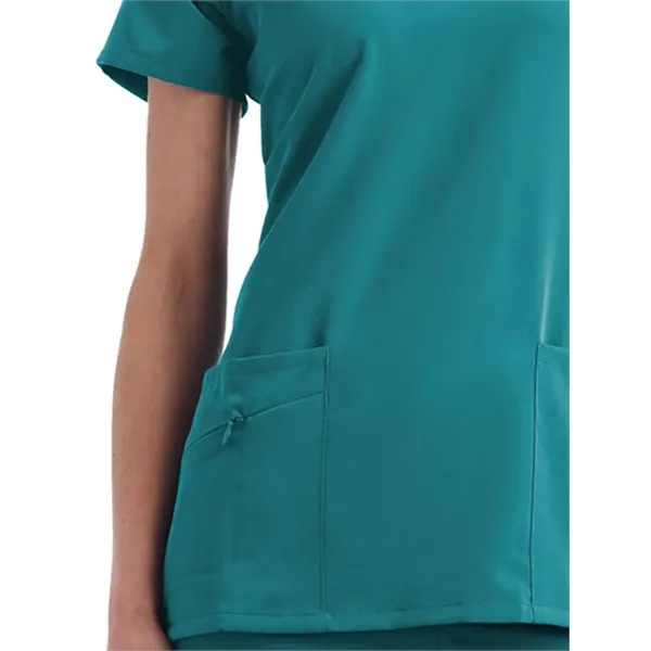 V-Neck Zipper Pocket Top... from ASI 86018 Scrub Authority / Uniform Stores