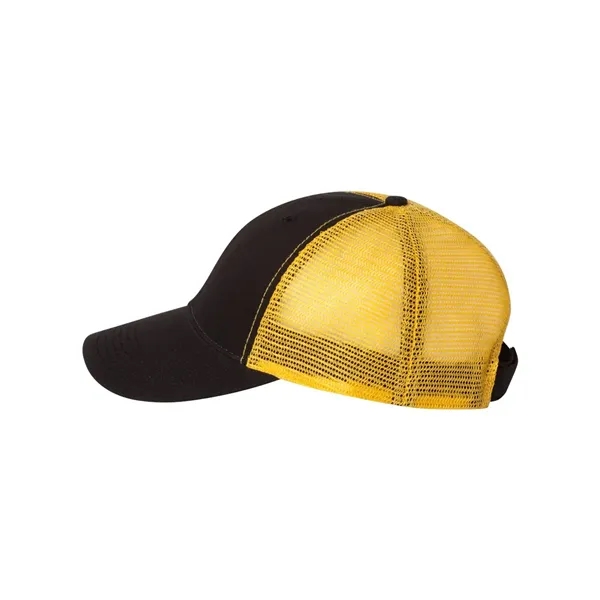 Structured, mid-profile washed trucker cap. Blank product.... from ASI 84358 S&S Activewear