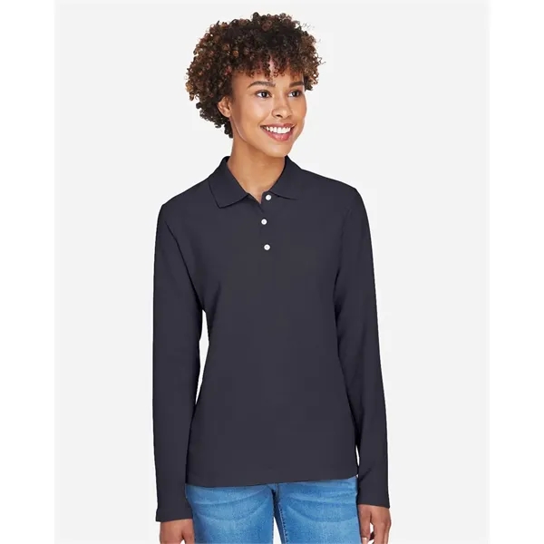 DJ Classic Women's Pima Pique Long Sleeve Polo... from ASI 84358 S&S Activewear