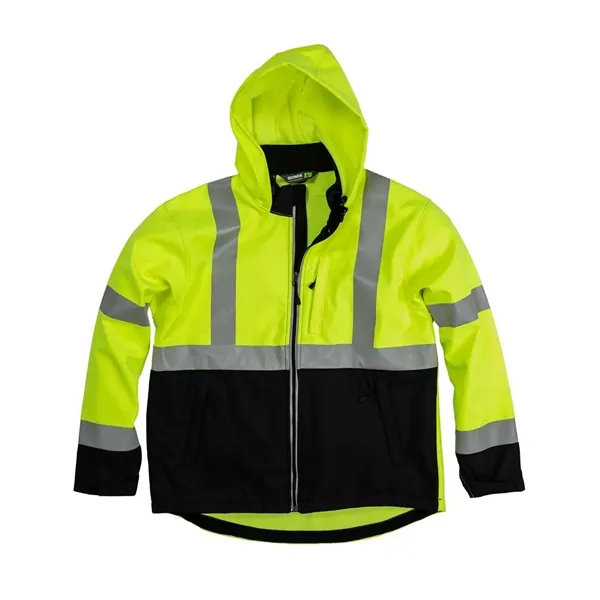 Berne Apparel Tall Hi-Vis Class 3 Hooded Soft Shell Jacket... from ASI 84358 S&S Activewear