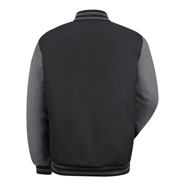 Two-tone varsity jacket made of polyester / cotton twill with a... from ASI 84358 S&S Activewear