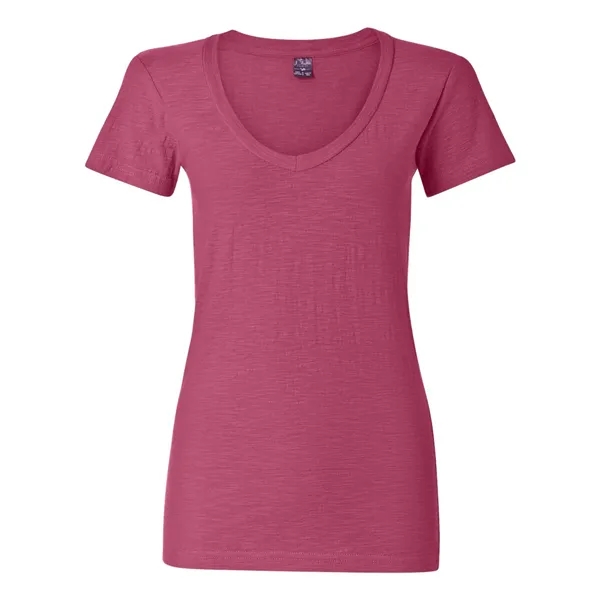 V-neck slub jersey t-shirt with self-fabric neck tape.... from ASI 84358 S&S Activewear