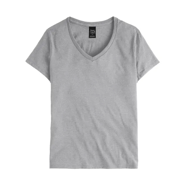 Women's V-neck T-shirt made of cotton/polyester with contoured, side-seamed feminine fit.... from ASI 84358 S&S Activewear