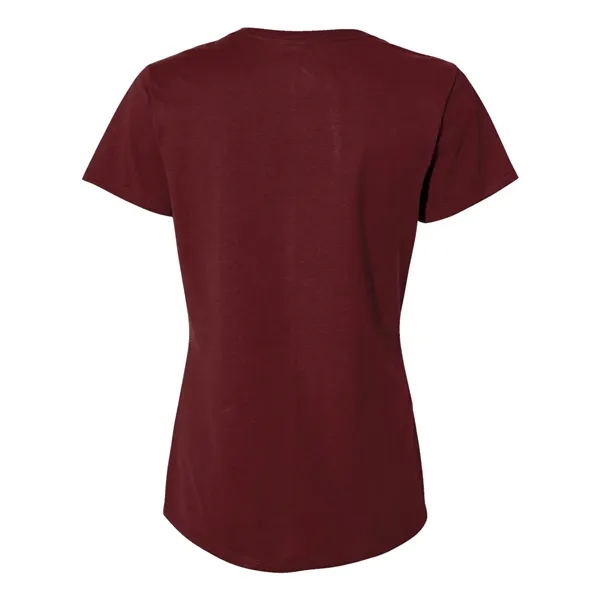 Women's V-neck T-shirt made of cotton/polyester with contoured, side-seamed feminine fit.... from ASI 84358 S&S Activewear