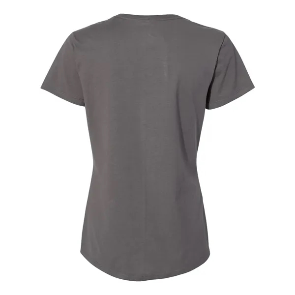 Women's V-neck T-shirt made of cotton/polyester with contoured, side-seamed feminine fit.... from ASI 84358 S&S Activewear