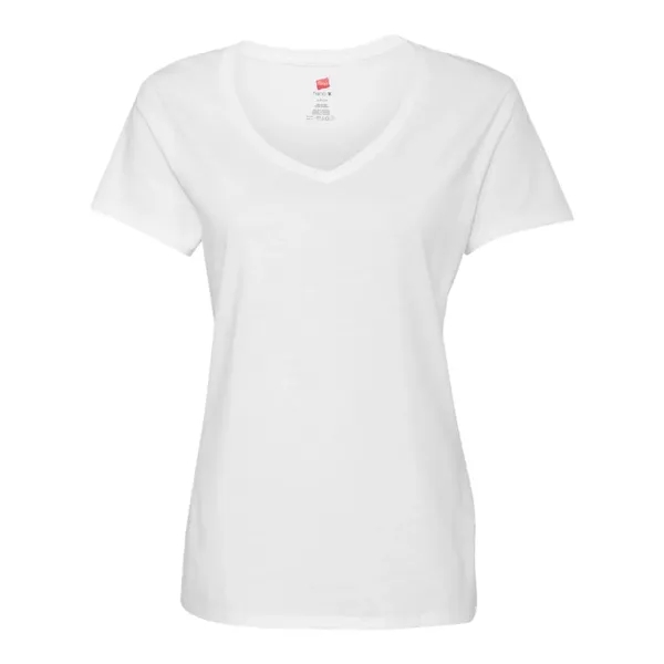 Women's V-neck T-shirt made of cotton/polyester with contoured, side-seamed feminine fit.... from ASI 84358 S&S Activewear