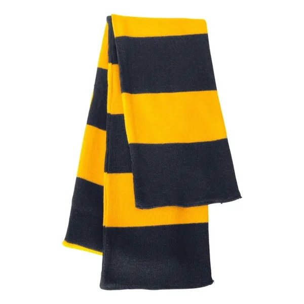 Acrylic rugby striped knit scarf. Blank product.... from ASI 84358 S&S Activewear