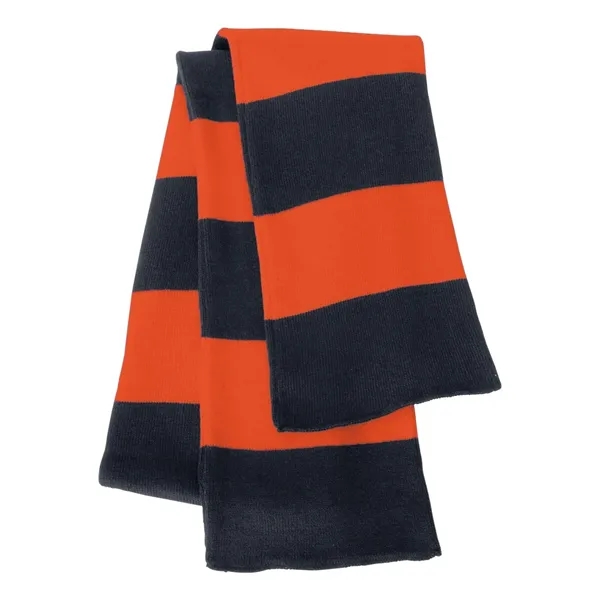 Acrylic rugby striped knit scarf. Blank product.... from ASI 84358 S&S Activewear