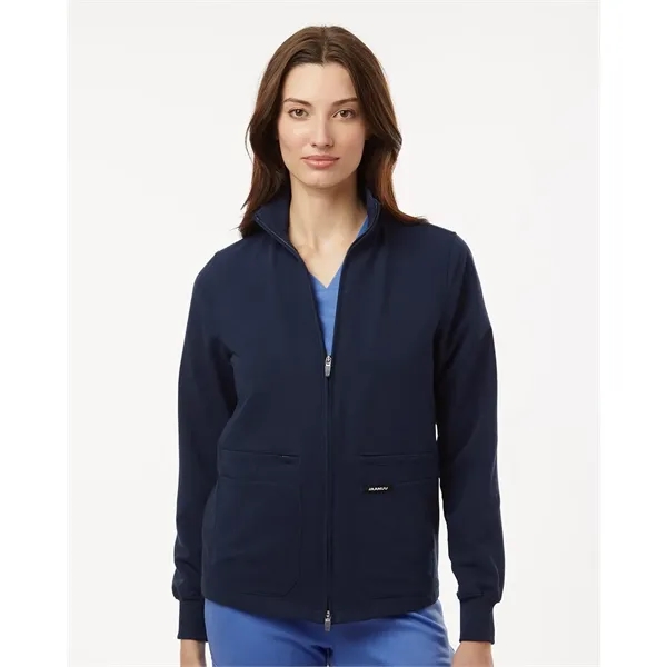 Jaanuu Women's Ceri Essential Full-Zip 6-Pocket Scrub Jacket... from ASI 84358 S&S Activewear
