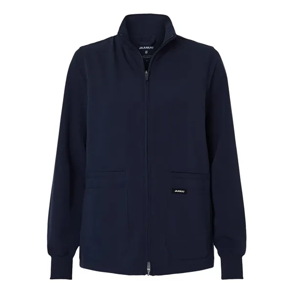 Jaanuu Women's Ceri Essential Full-Zip 6-Pocket Scrub Jacket... from ASI 84358 S&S Activewear