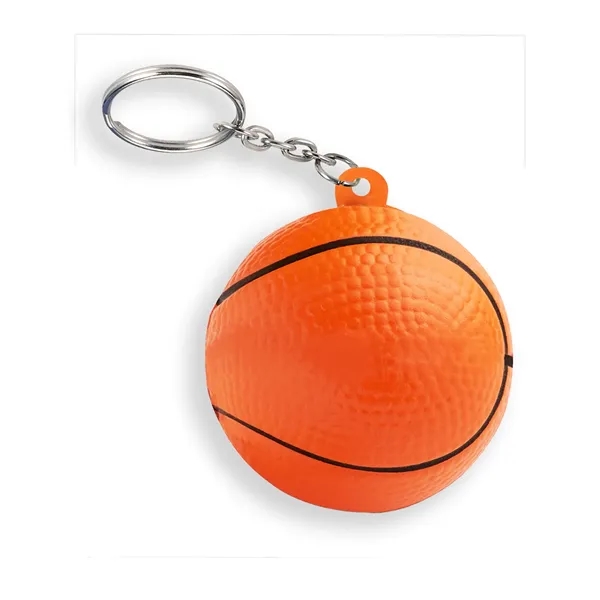 Basketball Shape Stress Ball Keychain... from ASI 79530 Prime Line