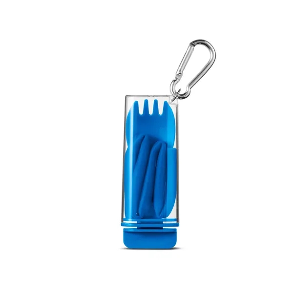 0.75" x 1.25" x 3.75" foldable silicone drinking straw and spork... from ASI 79530 Prime Line