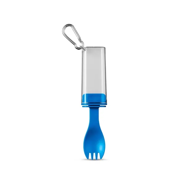 0.75" x 1.25" x 3.75" foldable silicone drinking straw and spork... from ASI 79530 Prime Line
