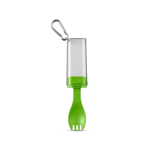 0.75" x 1.25" x 3.75" foldable silicone drinking straw and spork... from ASI 79530 Prime Line