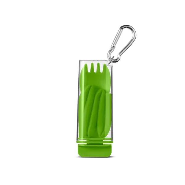 0.75" x 1.25" x 3.75" foldable silicone drinking straw and spork... from ASI 79530 Prime Line