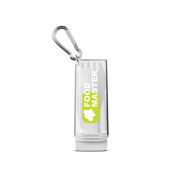 0.75" x 1.25" x 3.75" foldable silicone drinking straw and spork... from ASI 79530 Prime Line