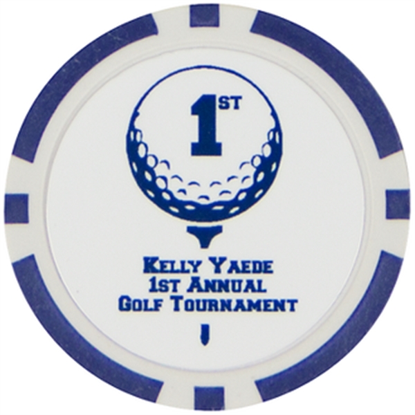 Poker chip ball marker with an assortment of colors.... from ASI 57653 Gold Bond