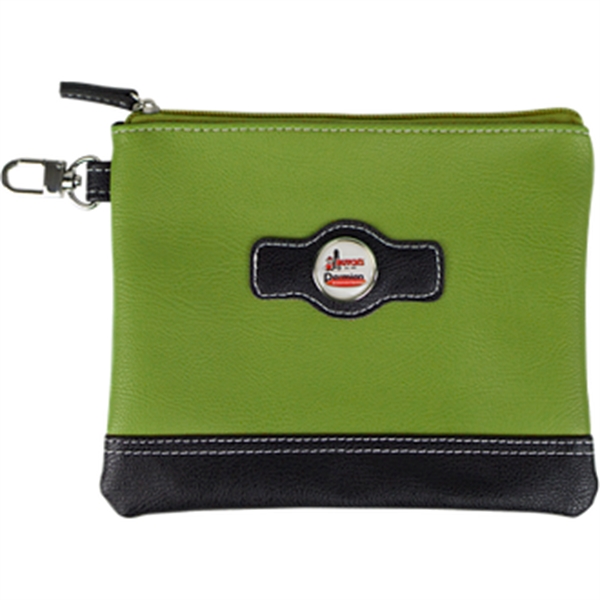 7 1/2" x 6 1/2" two-tone zippered valuables pouch made of... from ASI 57653 Gold Bond