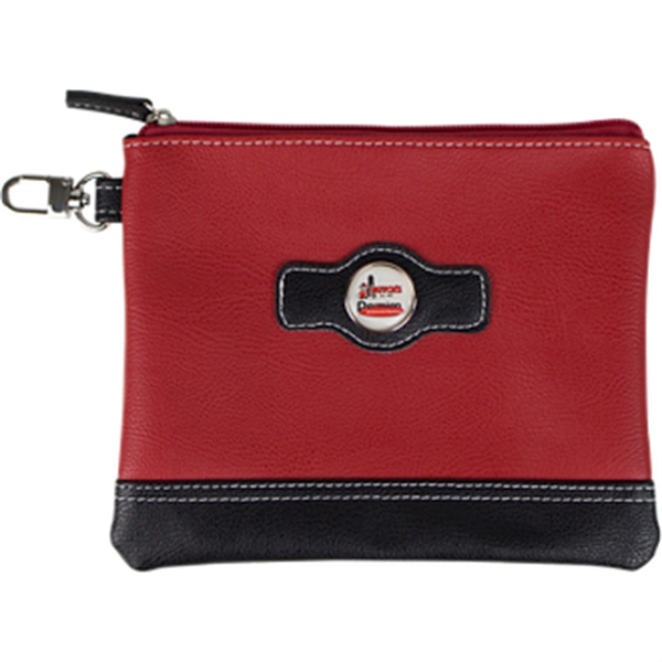 7 1/2" x 6 1/2" two-tone zippered valuables pouch made of... from ASI 57653 Gold Bond