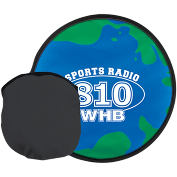 10 1/4" round polyester foldable flying disc with storage pouch.... from ASI 57653 Gold Bond