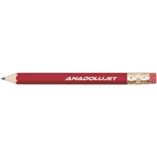 3.25" hexagonal wooden golf pencil with gold ferrule and eraser.... from ASI 57653 Gold Bond