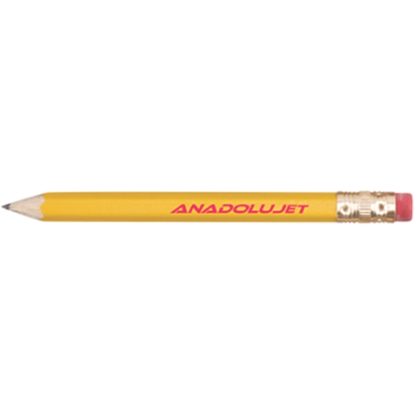 3.25" hexagonal wooden golf pencil with gold ferrule and eraser.... from ASI 57653 Gold Bond