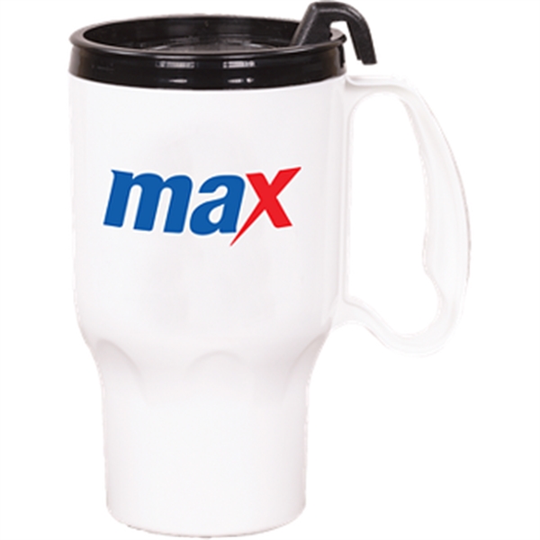 16-ounce travel mug with a lid and handle.... from ASI 57653 Gold Bond