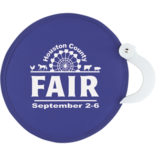 8" round ABS handheld fan with fold-out handle.... from ASI 57653 Gold Bond