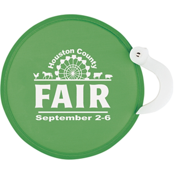 8" round ABS handheld fan with fold-out handle.... from ASI 57653 Gold Bond