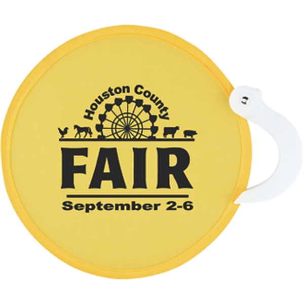 8" round ABS handheld fan with fold-out handle.... from ASI 57653 Gold Bond