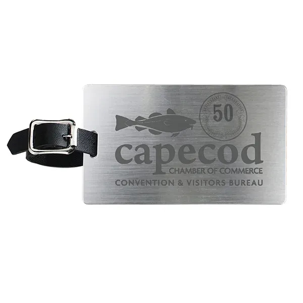 4 1/4" x 2 1/2" brushed aluminum slip-in pocket luggage tag... from ASI 62660 Innovation Line