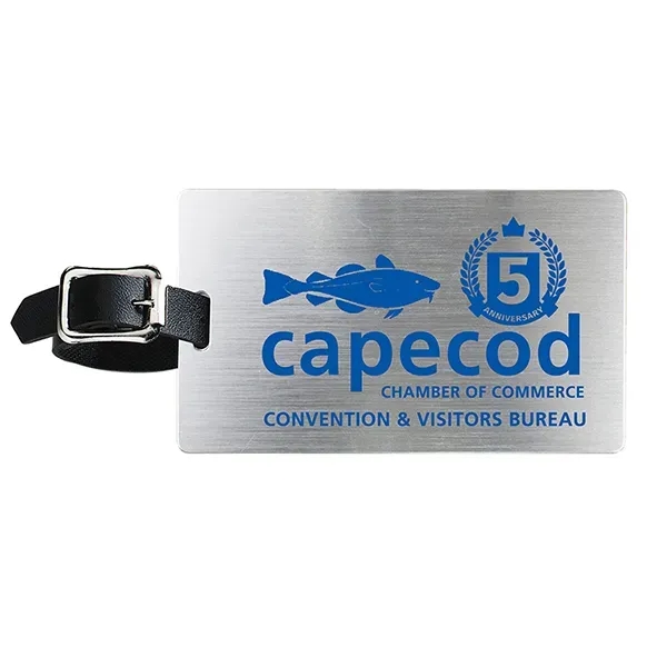 4 1/4" x 2 1/2" brushed aluminum slip-in pocket luggage tag... from ASI 62660 Innovation Line