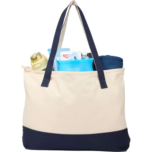 Color Accent Zippered Cotton Tote... from ASI 66887 PCNA / Bullet