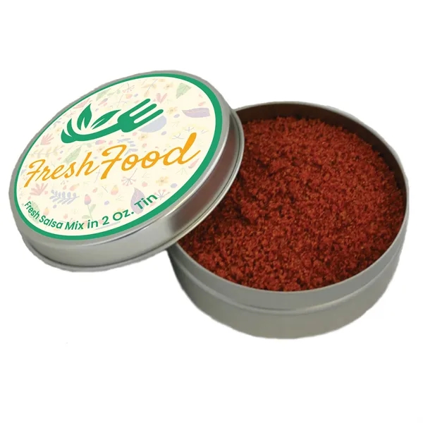 Two ounce gift tin filled with polybagged fiesta Mexican dip mix... from ASI 74601 Calico / Nuding Farms