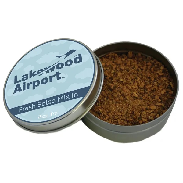 Two ounce gift tin filled with polybagged fresh mixture for salsa... from ASI 74601 Calico