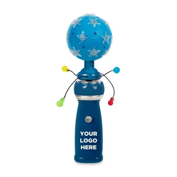 9" plastic wand with round topper and battery operated spinning LED... from ASI 42016 Brighter Promotions Inc
